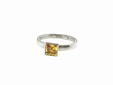 Princess Cut Yellow Sapphire Ring in Platinum by Gurhan