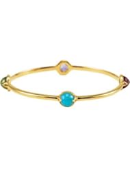 Missoma® Multi Gemstone Bangle Bracelet 18Ky Vermeil Amethy, Peridot Turqu & Pnk To 07.50 Inches 68848