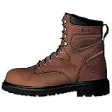 Ariat Mens 8 'Rivet' Steel Toe Work Boots - Bourbon by Ariat