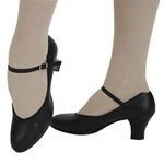 656 capezio black leather character shoes 3 inch heel us size 7.5 uk 5.5 salsa shoes