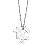 StainlessSteelPolishedPuzzlePiecePendant22inNecklace