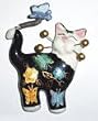 Whimsiclay Rene and Butterfly Cat Magnet