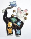 Whimsiclay Rene and Butterfly Cat Magnet