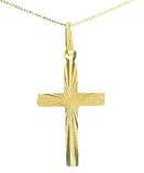 small starburst diamond cut gold cross (18K gold, without chain)