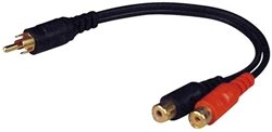 Pyle RY6 RCA Y Connector 1 Male to 2 Female Plugs