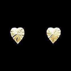 14K Yellow Gold Heart Earring