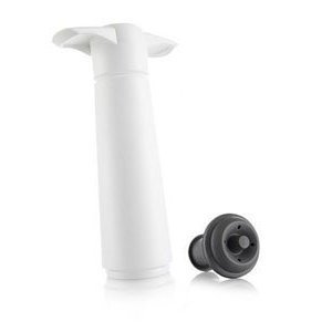 Vacu Vin 3-Piece Wine Saver Pump and Stopper, White