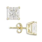 6mm Princess Cut CZ Earrings