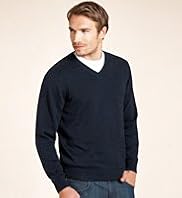 XXXL Blue Harbour Pure Cotton V-Neck Jumper