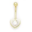 Solid 14k Yellow Gold Zirconia Hollow Heart Belly Ring