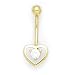 Solid 14k Yellow Gold Zirconia Hollow Heart Belly Ring