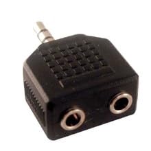 3.5mm stereo jack headphone splitter adapter- 2 headphone