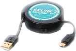 AUXU5BF EXLINK �������t���b�gUSB�P�[�u��MiniB