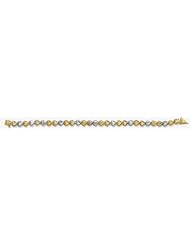 14k TriColor Diamond Cut Bracelet 7"