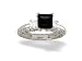 Jewelry : 14K White Gold Genuine Square Black Onyx and Diamond Engagement Ring