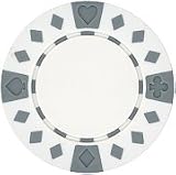 Clay Composite Diamond Suited Poker Chips 25 11.5 gram White Poker Chips