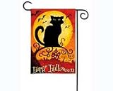 Happy Halloween Black Cat Garden Flag Banner