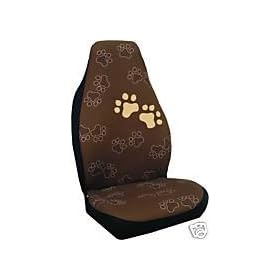Dog Doggie Puppy Paw Prints Seat Covers, Brown Color (Pair)