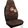 Dog Doggie Puppy Paw Prints Seat Covers, Brown Color (Pair)