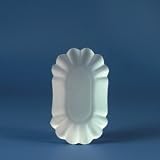 Produkt-Bild: 250 Schalen, Pappe oval 10,5 cm x 17,5 cm x 3 cm weiss