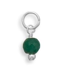 Genuine Elegante Individual Charm. Emerald Charm - May Birthstone. 100% Satisfaction Guaranteed.