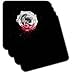 Blood Rose Flower full of pain - Set Of 8 Coasters - Soft