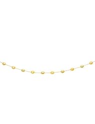 14K Yellow Gold Necklace with Polished and Textured Pebble Stations