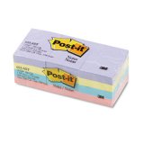 Post-it Notes, Original Pad, 1.5"X2", Assorted Pastel Colors, 12 Pads/Pack MMM653AST