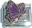 Clearly Charming Febuary Amethyst Color Butterfly Birthstone Insect Animal Italian Charm