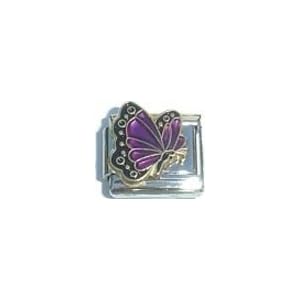 Buy Clearly Charming Febuary Amethyst Color Butterfly Birthstone Insect Animal Italian Charm by Clearly Charming