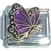 Clearly Charming Febuary Amethyst Color Butterfly Birthstone Insect Animal Italian Charm