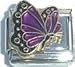 Clearly Charming Febuary Amethyst Color Butterfly Birthstone Insect Animal Italian Charm