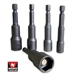 Pro-Grade 5-Piece Hex-Shank Magnetic Power Nut Setters - SAE