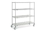 Chrome Wire Shelf Truck 60 X 24 X 69 1200 Pound Capacity
