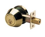 Master Lock DSO0603 Single Cylinder Deadbolt Door Hardware with SilvaBond Antimicrobial Protected Finish, Polished Brass