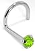 3.0mm Genuine Peridot (August) - Solid 14KT White Gold Nose Twist / Screw