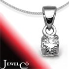 Jewelco London 18 Carat White Gold 10pt 4 Claw Diamond Solitaire Pendant