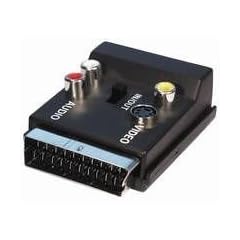 Adapter Scartstecker + Scartkupplung - 3x Cinchkupplung + 4 pol. Hosidenkupplung