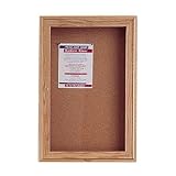 Quartet 367 Quartet Enclosed Bulletin Board, Natural Cork/Fiberboard, 72 x 48, Oak Frame