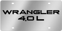 Jeep Wrangler 4.0L Logo License Plate