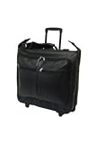 Black Wheeled leather Garment Bag