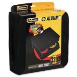 High Capacity Nylon 320 CD Wallet/Album with Briefcase Style Handle, Black (FEL85336)
