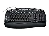 Logitech Media Corded Keyboard Features Thinner Flatter Spill Resistant Design - Black & Silver Finish