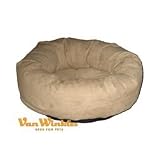Beds 4 Pets Round Relaxer Tan Bolster Small Pet Bed (Small 8'' X 24'' X 24'')