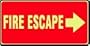 EMERGENCY AND FIRE E FIRE ESCAPE (ARROW RIGHT) 7" x 14" Lumi-Glow Flex Sign