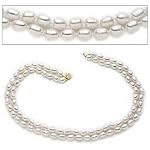 14k, Double White Cultured Pearl Necklace