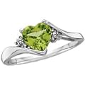 Heart Shaped Peridot Fashion Ring in 10K White Gold