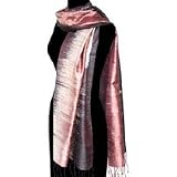 Silk shawl, 'Shimmering Brown Chic'