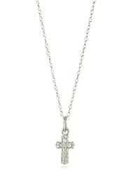 Kobelli "LOVE" Round Diamond Fashion Cross Pendant Necklace (0.05 cttw, HI/ I1-I2)