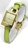 COACH Watches:Coach Watches-Coach Carly Gold Case and Green Strap Women's Watch